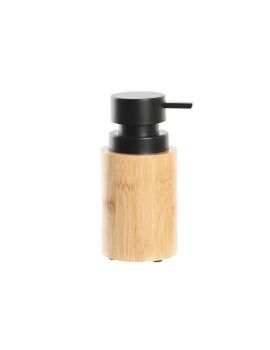 Dispensador de Sabão DKD Home Decor Preto Natural Bambu Polipropileno Loft 8 x 8 x 16 cm