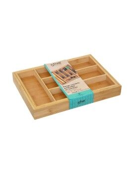 Organizador para Cubiertos 5five Simply Smart Marrón Natural Madera Bambú 34 x 25 x 4,5 cm