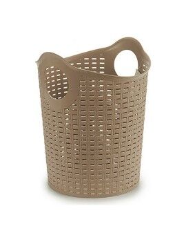 Capazo de Plástico Multiusos Rattan Blanco Marrón Negro 15 L (35 x 28 x 28 cm)