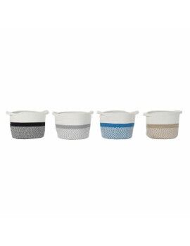 Cesta DKD Home Decor Azul Negro Beige Gris 25 x 25 x 20 cm (4 Piezas)