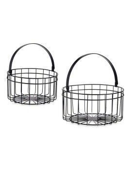 Cesta Negro Metal 25 x 27 x 25 cm (2 pcs)