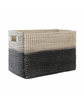 Cesta DKD Home Decor Negro Natural Hierba marina Boho 48 x 28 x 31 cm