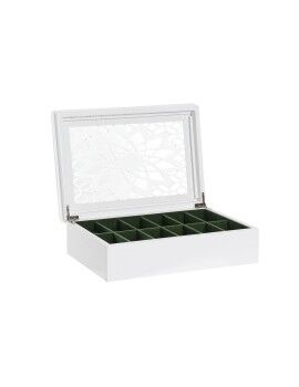 Caixa para relógios DKD Home Decor Branco Cristal Madeira MDF 29 x 20 x 9 cm (12 Unidades)