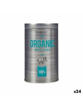 Bote Organic Sal Cinzento Folha de Flandres 10,4 x 18,2 x 10,4 cm (24 Unidades)