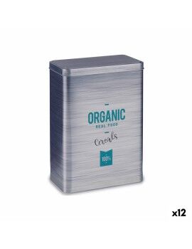 Dispensador de Cereais Organic Cinzento Folha de Flandres 12 x 24,7 x 17,6 cm (12 Unidades)