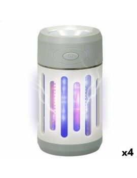 Lâmpada antimosquitos recarregável com LED 2 em 1 Aktive 7 x 13 x 7 cm (4 Unidades)