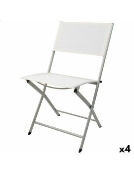 Cadeira de Campismo Acolchoada Aktive Branco 46 x 81 x 55 cm (4 Unidades)