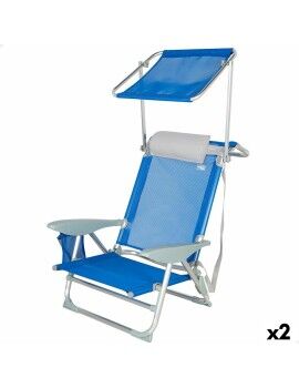 Cadeira de Praia Aktive Azul 47 x 67 x 43 cm (2 Unidades)