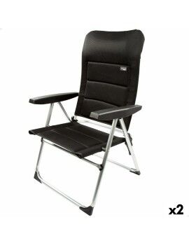 Cadeira de Praia Aktive Deluxe Dobrável Preto 49 x 105 x 59 cm (2 Unidades)