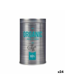 Bote Organic Café Cinzento Folha de Flandres 10,4 x 18,2 x 10,4 cm (24 Unidades)