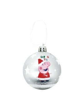 Bola de Navidad Peppa Pig Cosy corner Plateado 10 Unidades Plástico (Ø 6 cm)