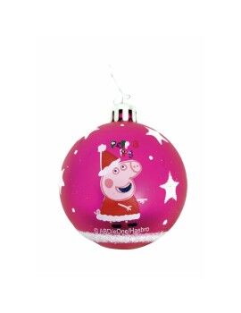 Bola de Navidad Peppa Pig Cosy corner Fucsia 10 Unidades Plástico (Ø 6 cm)