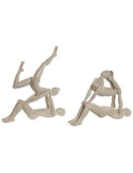 Figura Decorativa Home ESPRIT Branco Yoga 29 x 8 x 30 cm (2 Unidades)