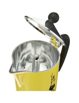 Cafetera Italiana Bialetti Rainbow Amarillo Metal Aluminio 300 ml 6 Tazas