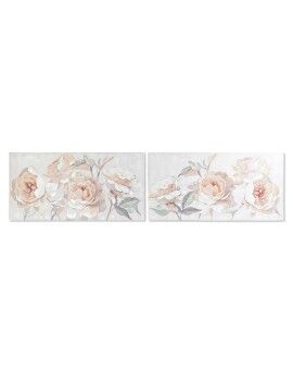 Cuadro DKD Home Decor 120 x 3 x 60 cm Flores Shabby Chic (2 Unidades)