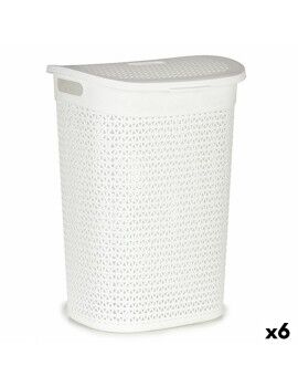 Cesto para la Ropa Blanco Plástico 60 L 43,5 x 57,5 x 34 cm (6 Unidades)