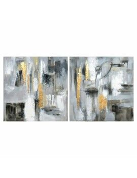 Cuadro DKD Home Decor Abstracto 80 x 3 x 80 cm Loft (2 Unidades)