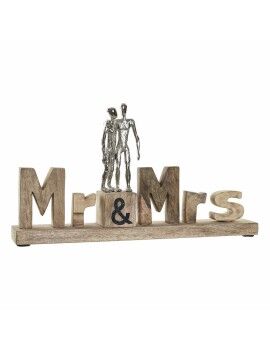 Figura Decorativa DKD Home Decor Mr & Mrs Plateado Aluminio (51 x 7,5 x 28 cm)