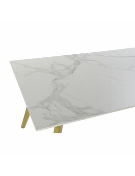 Mesa de Jantar DKD Home Decor Cerâmica Dourado Metal Branco 160 x 90 x 76 cm