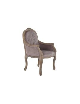 Cadeira de Sala de Jantar DKD Home Decor Cor de Rosa Natural 62 x 55 x 100 cm 63,5 x 50 x 102 cm
