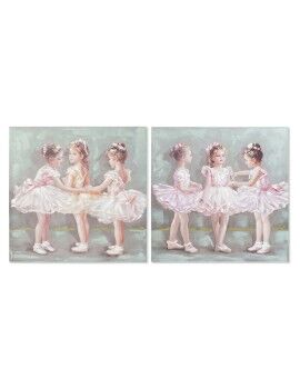 Cuadro DKD Home Decor 80 x 3 x 80 cm Bailarina Ballet Tradicional (2 Unidades)