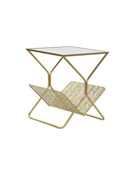 Porta-revistas DKD Home Decor Dourado Metal Espelho 45 x 45 x 55 cm