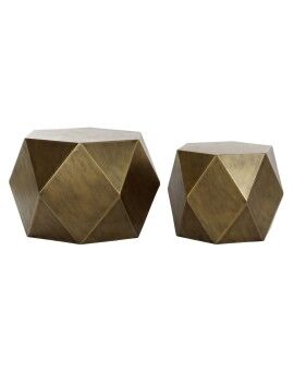 Conjunto de 2 mesas DKD Home Decor Dourado Metal 68 x 68 x 45,5 cm