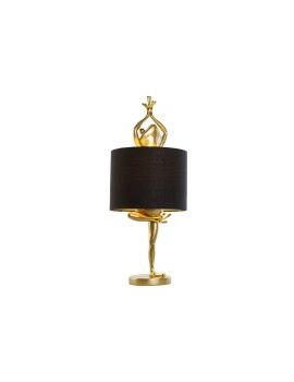 Lâmpada de mesa Home ESPRIT Preto Dourado Resina 50 W 220 V 28 x 28 x 68 cm (2 Unidades)
