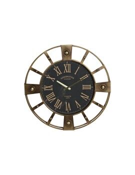 Relógio de Parede Home ESPRIT Preto Dourado Ferro Vintage 60 x 8 x 60 cm