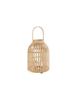 Castiçais Home ESPRIT Natural Marrom claro Bambu Cristal 22,5 x 22,5 x 30 cm