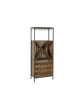 Botellero DKD Home Decor Negro Natural Metal Abeto 60 x 30 x 160 cm