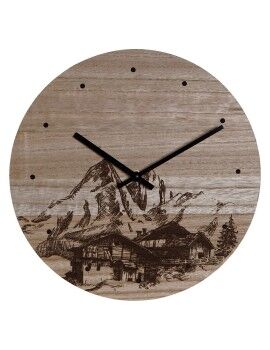 Reloj de Pared DKD Home Decor 8424001759712 Negro Madera Madera MDF Montaña 30 x 30 x 1,5 cm