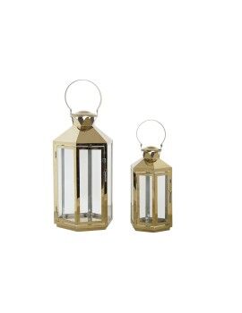 Farol DKD Home Decor 24 x 21 x 46 cm Cristal Dorado Acero Oriental