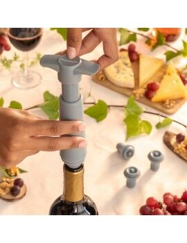 Bomba de Vacío y Tapones para Vino Winuum InnovaGoods (4 tapones)