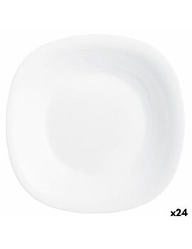 Prato Fundo Luminarc Carine Branco Vidro (Ø 23,5 cm) (24 Unidades)