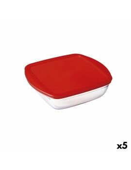 Fiambrera Cuadrada con Tapa Ô Cuisine Cook&store Ocu Rojo 25 x 22 x 7 cm 2,2 L Vidrio Silicona (5...