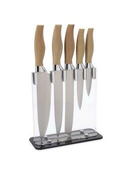 Juego de Cuchillos de Cocina y Soporte Quid Baobab (5 pcs) Marrón Metal