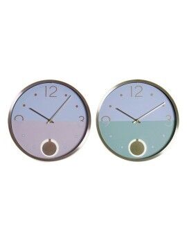 Reloj de Pared DKD Home Decor Aluminio Cristal 30 x 5 x 30 cm (2 Unidades) (12 Unidades) (2 pcs)