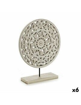 Figura Decorativa Mandala Blanco 30 x 36 x 7 cm (6 Unidades)