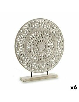 Figura Decorativa Mandala Blanco 7 x 49 x 44 cm (6 Unidades)