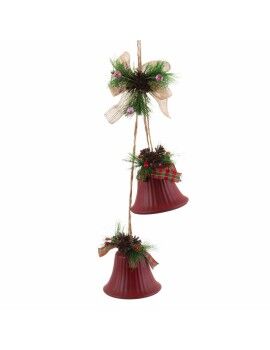 Adorno Navideño Rojo Multicolor Metal Plástico Fibra Campanas 14 x 9 x 47 cm