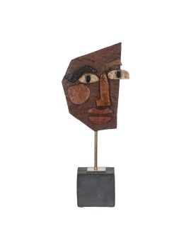 Escultura Castanho Preto Resina 17,8 x 10 x 43,7 cm Máscara