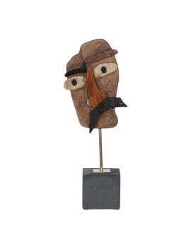 Escultura Castanho Preto Resina 18 x 11 x 48,5 cm Máscara