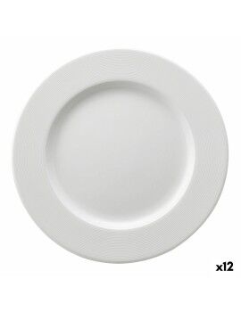 Prato de Sobremesa Ariane Orba Cerâmica Branco Ø 21 cm (12 Unidades)