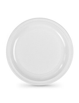 Conjunto de pratos reutilizáveis Algon Redondo Branco 28 cm Plástico 12 Unidades