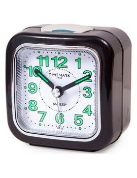 Relógio-despertador analógico Timemark Preto Silencioso com som Modo noturno (7.5 x 8 x 4.5 cm)