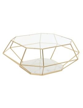 Mesa de Centro DKD Home Decor Glamour Dourado Metal Cristal 100 x 100 x 41 cm