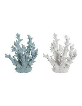 Figura Decorativa Home ESPRIT Azul Branco Coral Mediterrâneo 21,5 x 18 x 21,5 cm