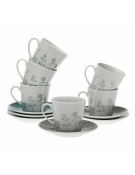 Juego de 6 Tazas de Té con Plato Versa Nomma Porcelana 9 x 14 x 14 cm 10,5 x 8 x 6 cm 14 x 14 x 2 cm