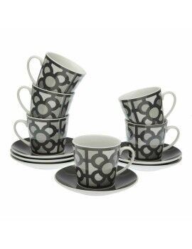 Juego de 6 Tazas de Té con Plato Versa Urbana Porcelana 9 x 14 x 14 cm 10,5 x 8 x 6 cm 14 x 14 x...